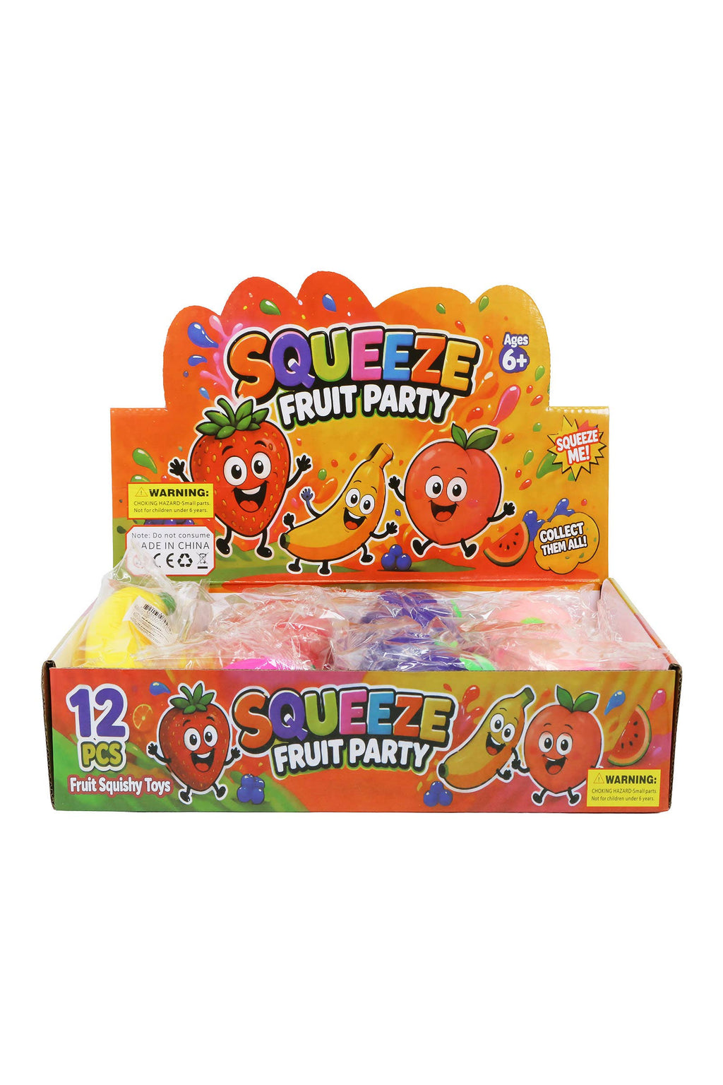 Assorted Fruits Soft Fluffy Slime Filled TPR Squishy