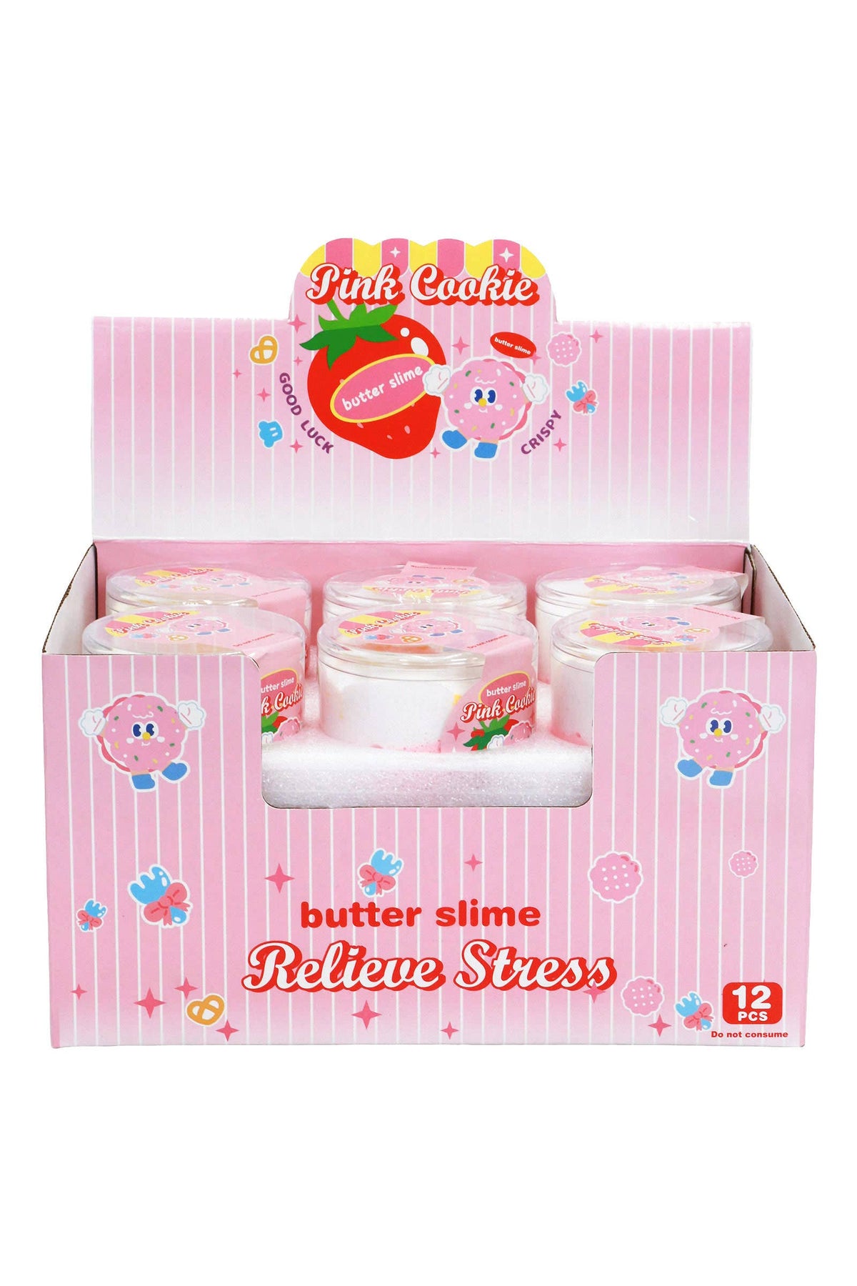 Pink Cookie Two-Tone Matte Butter Slime Jar
