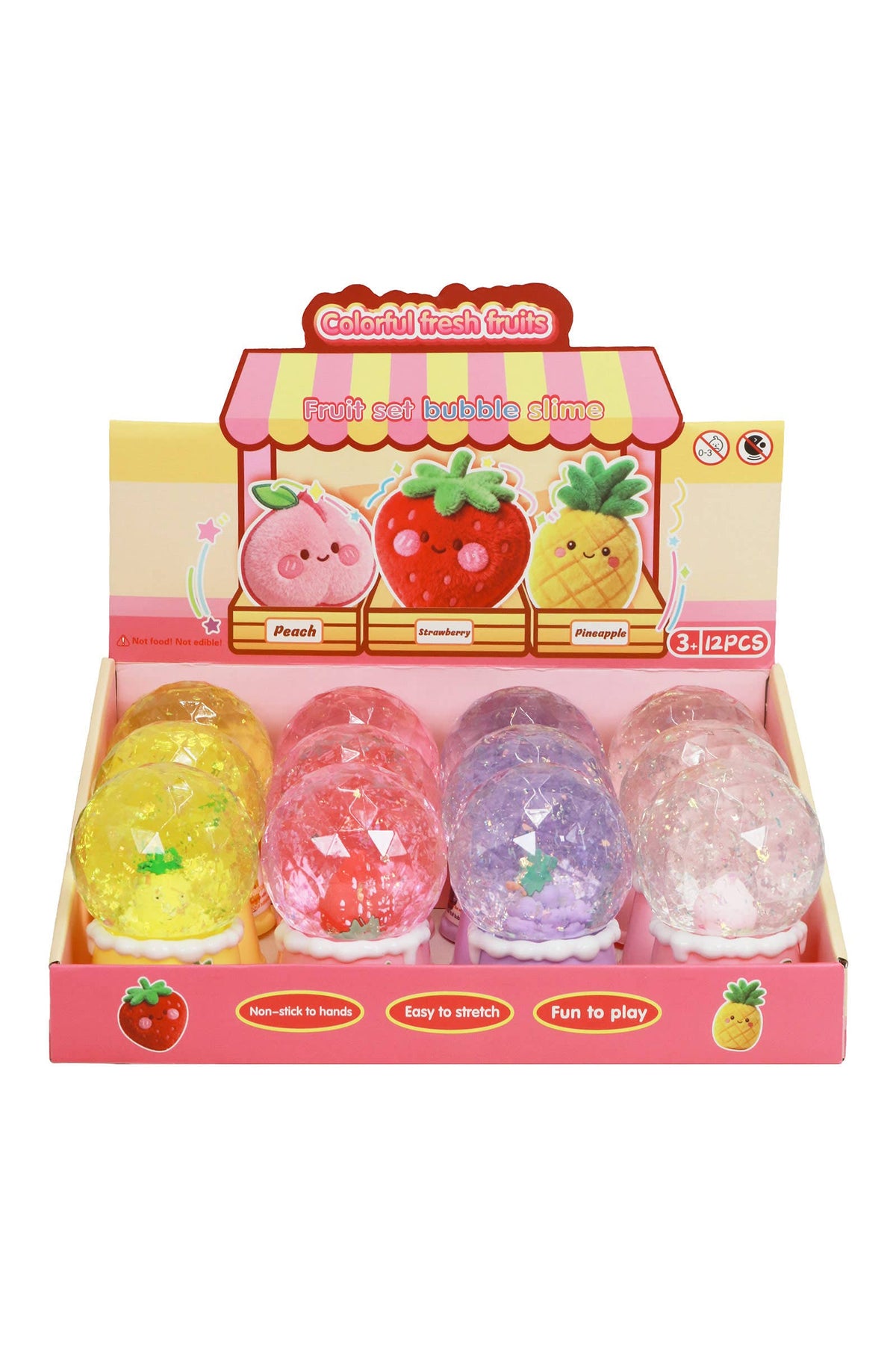 Fruit Charm Snow Globe Glittery Gel Slime Jar