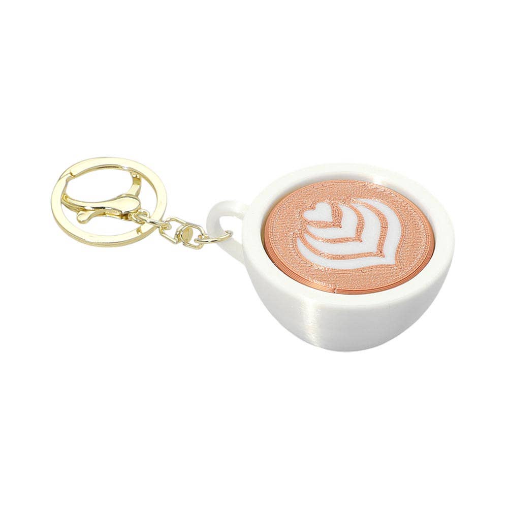 Coffee Cup Clicker Fidget Bag Charm Keychains