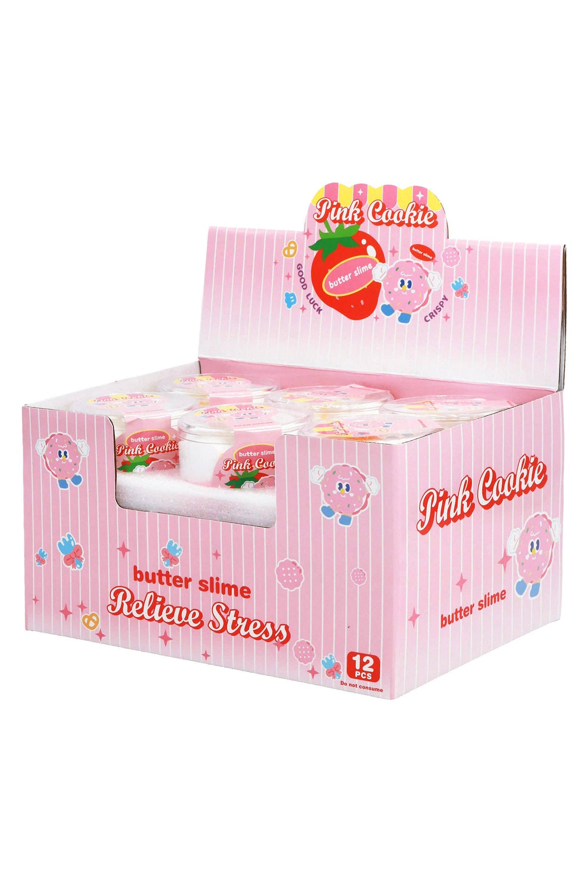 Pink Cookie Two-Tone Matte Butter Slime Jar