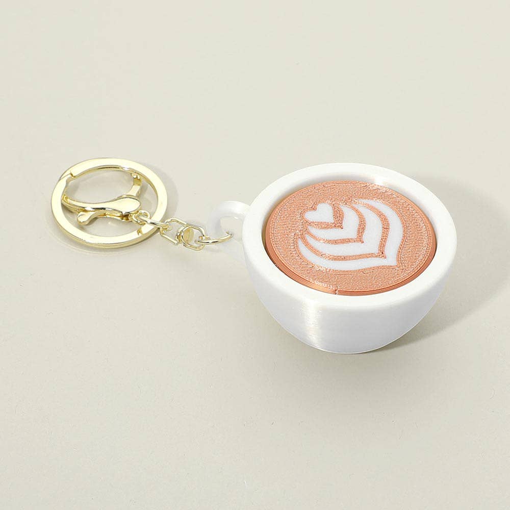 Coffee Cup Clicker Fidget Bag Charm Keychains