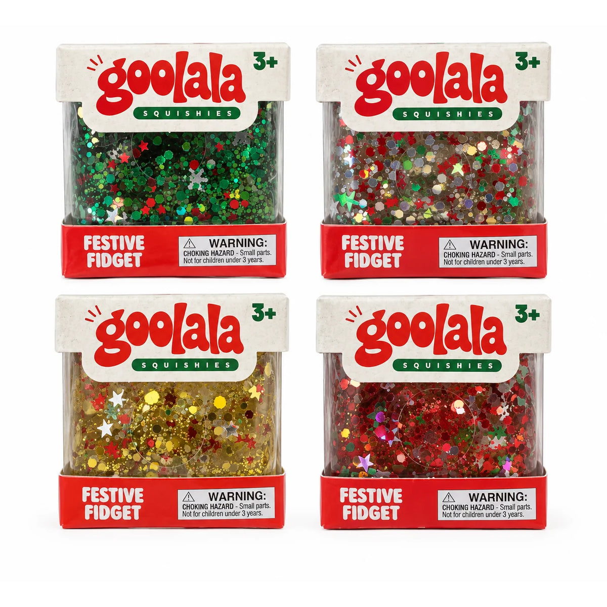 Goolala 2.5 Inch Festive Fidget Cube Holiday Sugar Squishy