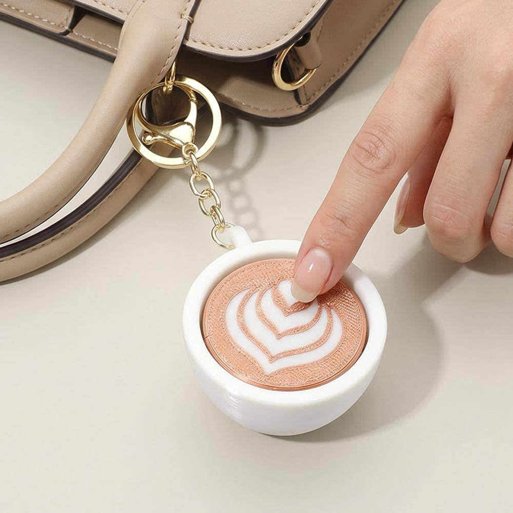 Coffee Cup Clicker Fidget Bag Charm Keychains