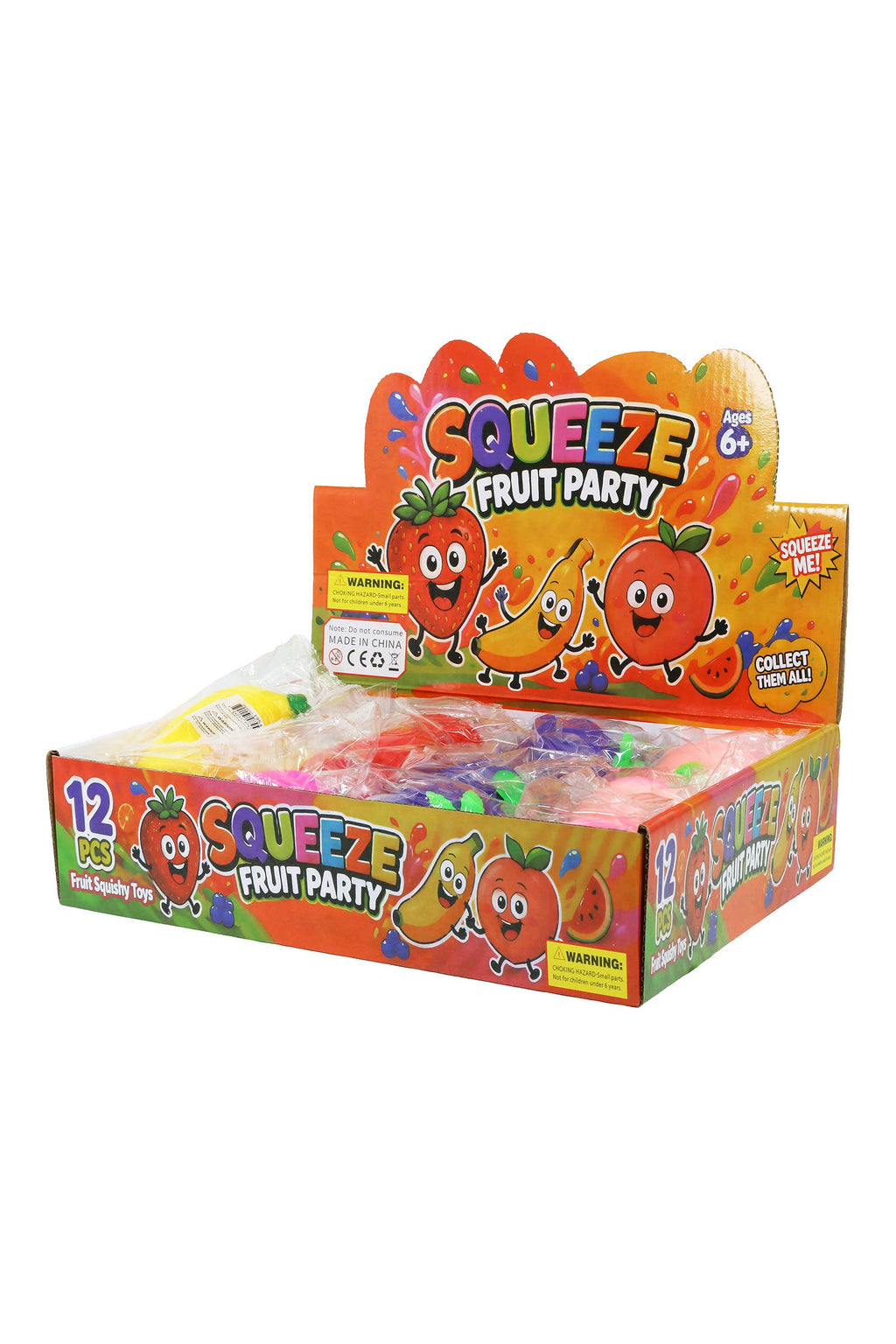 Assorted Fruits Soft Fluffy Slime Filled TPR Squishy