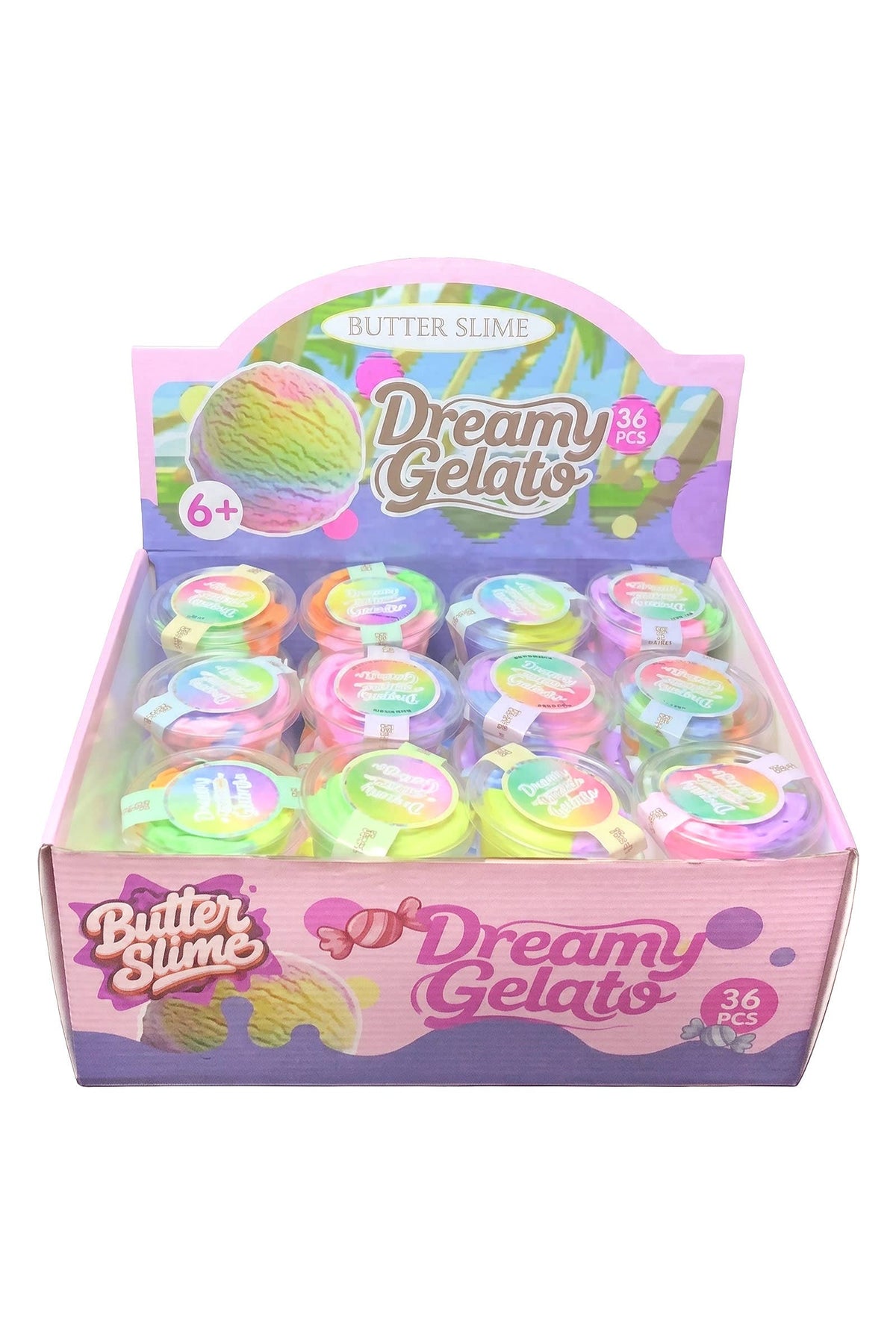 Colorful 3-Tone Butter Matte Slime Mini Cup