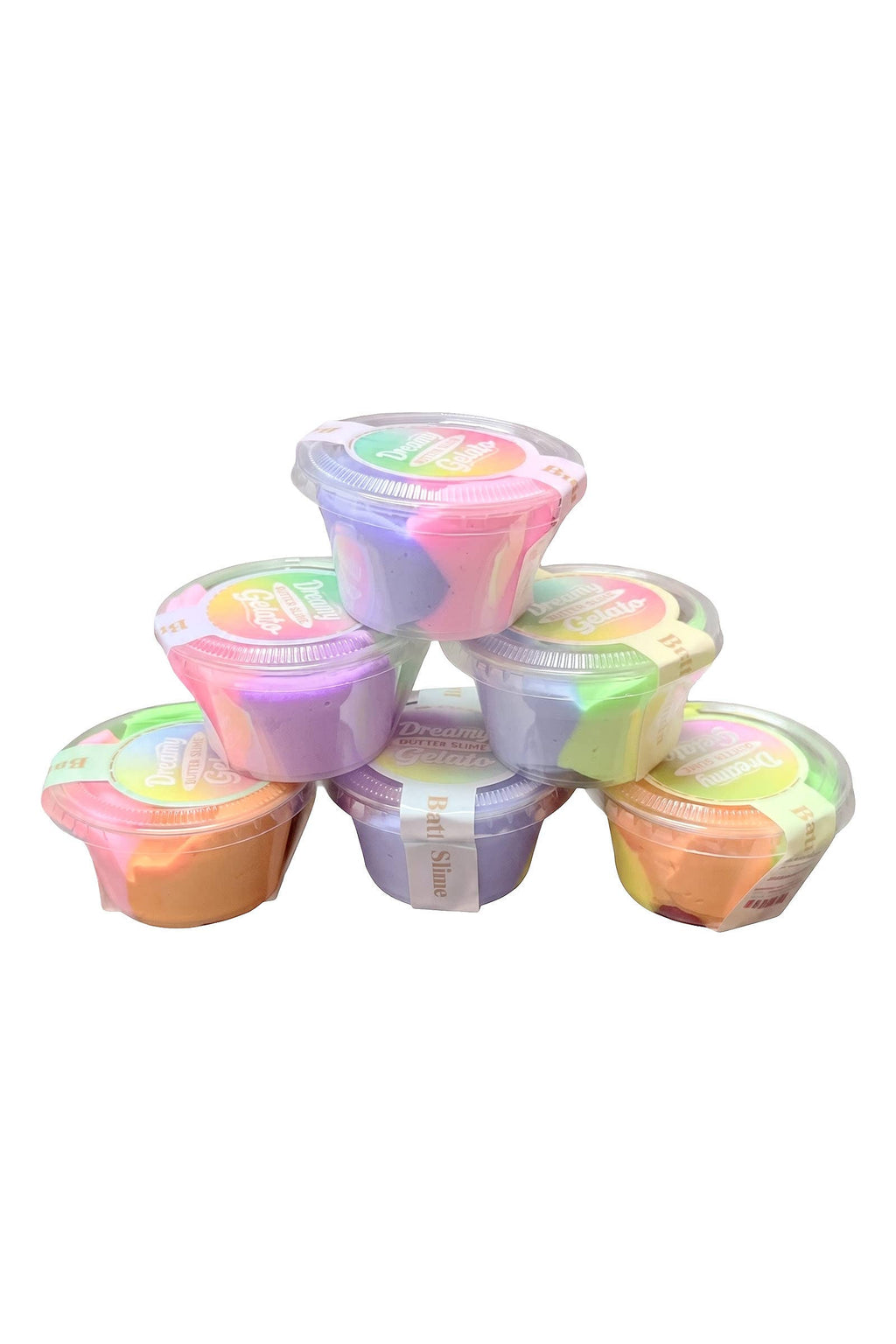 Colorful 3-Tone Butter Matte Slime Mini Cup