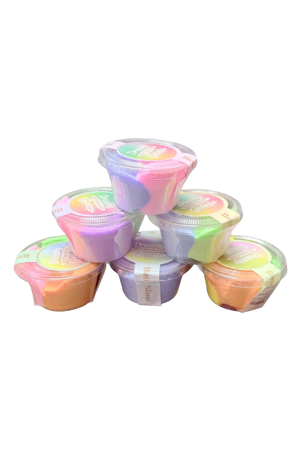 Colorful 3-Tone Butter Matte Slime Mini Cup
